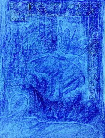 16.08.2021 Papier - paper - papier - papier Matthias Harnisch * Frottage du jour