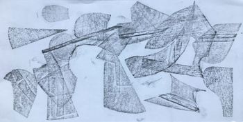 27.03.2021 Pappe/Papier/Tesafim - cardboard/paper/adhesive tape - carton/papier/ruban adhésif - karton/papier/taśma klejąca Matthias Harnisch * Frottage du jour