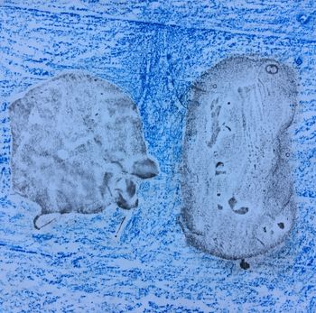 18.09.2017 Verschiedene Oberflächen - various surfaces - surfaces différentes - różne powierzchnie Matthias Harnisch - Frottage du jour
