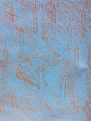 15.08.2021 Papier - paper - papier - papier Matthias Harnisch * Frottage du jour