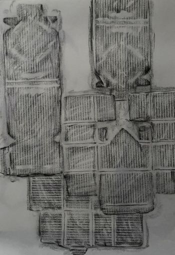 20.11.2025 Karton - cardboard - carton - karton Matthias Harnisch * Frottage du jour