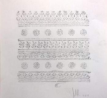 19.06.2016 Textilstempel - textile stamp - tampon textile - pieczątka tekstylna Matthias Harnisch - Frottage du jour