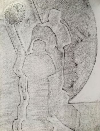 20.12.2021 Papier/Farbe - paper/paint - papier/peinture - papier/farba Matthias Harnisch * Frottage du jour