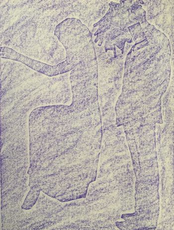 22.08.2021 Papier - paper - papier - papier Matthias Harnisch * Frottage du jour