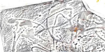 10.01.2024 Acrylglas/Farbe/Lack - acrylic glass/lacquer/paint - verre acrylique/laque/peinture - szkło akrylowe/lakier/farba Matthias Harnisch * Frottage du jour