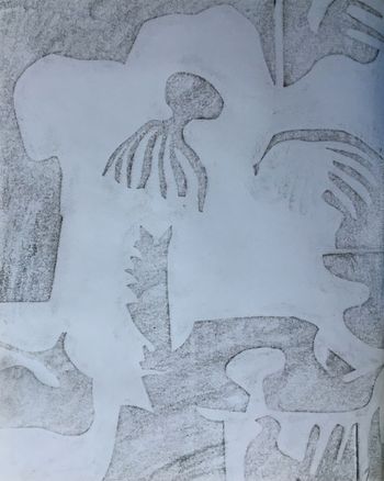 29.03.2022 Papier - paper - papier - papier Matthias Harnisch * Frottage du jour