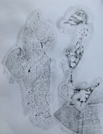 15.12.2021 Papier/Farbe - paper/paint - papier/peinture - papier/farba Matthias Harnisch * Frottage du jour