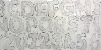 20.09.2016 Buchstaben und Zahlen - letters and numbers - lettres et nombres - literki i liczby Matthias Harnisch - Frottage du jour