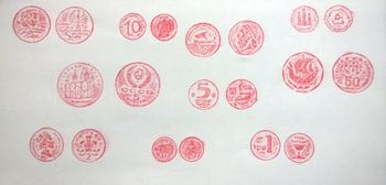 19.11.2016 Geldstücke - coins - pièces de monnaie - monety Matthias Harnisch - Frottage du jour