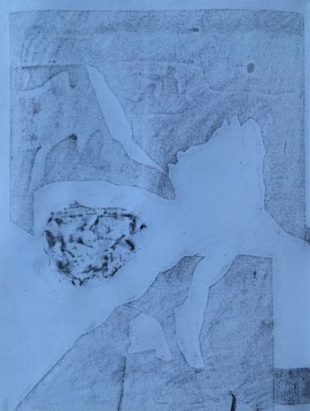 10.12.2021 Papier/Lack - paper/lacquer - papier/laque - papier/lakier Matthias Harnisch * Frottage du jour