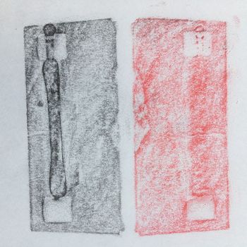 23.05.2020 Pappe - cardboard - carton - karton Matthias Harnisch * Frottage du jour