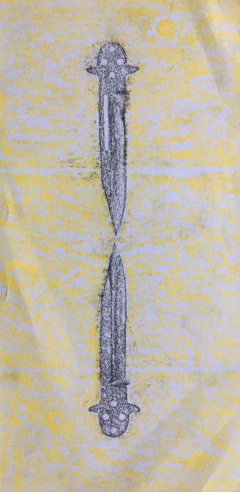06.07.2020 Messerklinge/Holzdielen - knife blade/timber floorboards - lame de couteau/lames de parquet - ostrze noża/deski podłogowe Matthias Harnisch * Frottage du jour