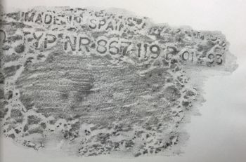 17.05.2016 Typenschild (Blech) - specification plate (sheet) - plaquette signalétique (tôle) - tabliczka znamionowa (blacha) Matthias Harnisch - Frottage du jour