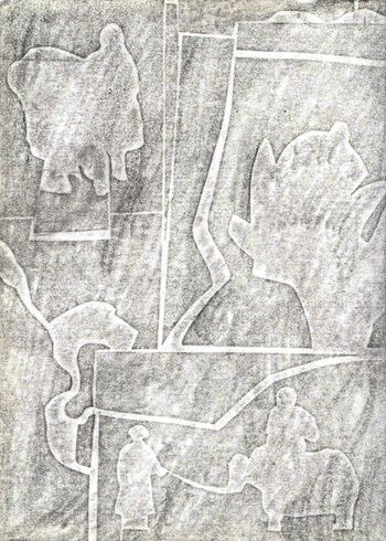 30.03.2022 Papier - paper - papier - papier Matthias Harnisch * Frottage du jour