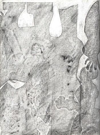 29.12.2021 Papier/Farbe - paper/paint - papier/peinture - papier/farba Matthias Harnisch * Frottage du jour