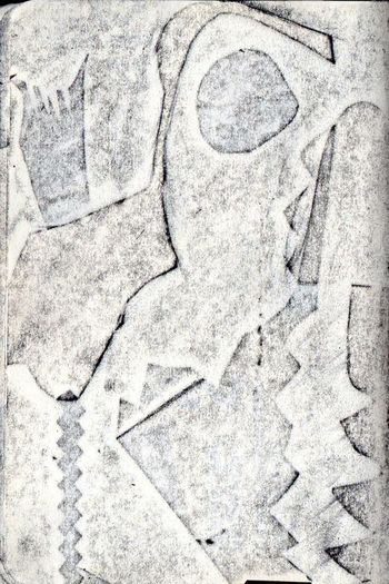 20.02.2024 Papier - paper - papier - papier Matthias Harnisch * Frottage du jour